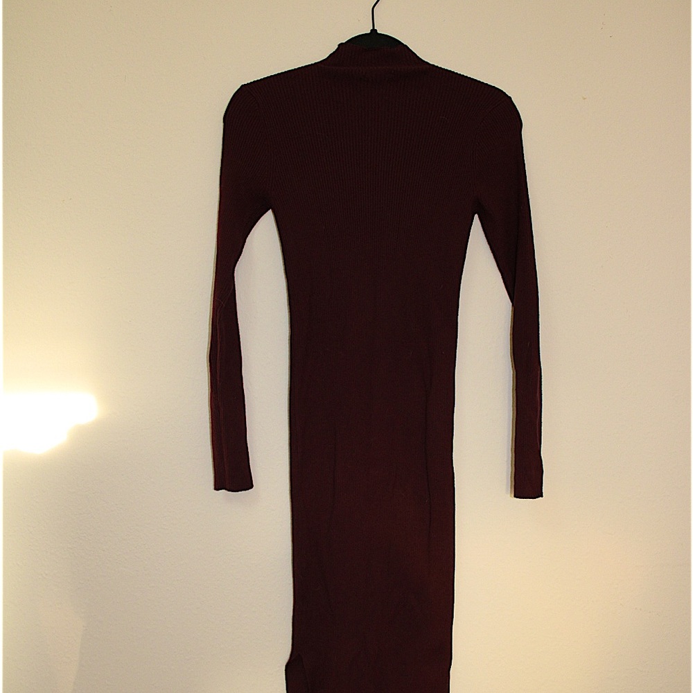 Lulus Sweater Mock Neck Ribbed Sweater Dress
